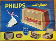 antique posters - 1959 NOVOSONIC SERIES RADIO PHILIPS RECORD TURNER
