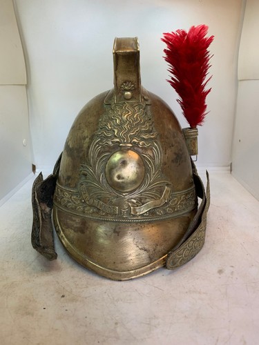 Ancien casque pompier - ancien, de