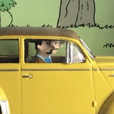 1/43rd Atlas car Tintin Opel Olympia Le Sceptre D’ottokar comic book 1947