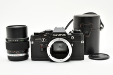 [N MINT] Olympus OM-10 Black + E.Zuiko AUTO-T 135mm f3.5 From JAPAN