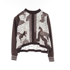 HERMES Garde Robe Pop #38 pullover Twill Laine T-shirt 5E2806DL silk cashmere