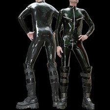  Latex Rubber Gummi Noir Catsuit Combinaison Maillots Moulants Bodysuit S-XXL