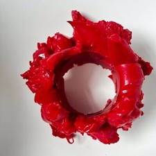 Chunky Red Resin Bracelet by Gaetano Pesce