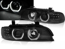 Paire de feux phares BMW serie 5 E39 95-03 Angel Eyes led 3D noir