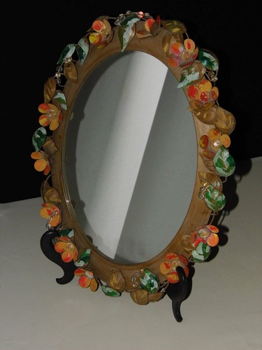 Miroir ovale décor - miroir, forger