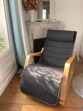 Fauteuil à bascule bois / noir