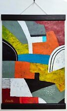 Peinture abstraite - Promenade - Art contemporain déco murale géométrie kakemono