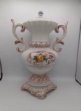 Italian Ceramic Vase / Potiche - Bassano Tellatin Orsato - Floral Decor