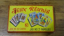 VINTAGE ANCIEN JEU CARTE 7 FAMILLES MONIC REUNIS ANIMAUX LABIQUE CHIMPANZE