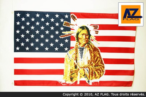 Drapeau usa avec indien - drapeau,