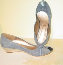 Ballerine en cuir nubuck bleu