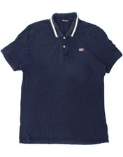 NAPAPIJRI Mens Polo Shirt XL Navy Blue Cotton BA01