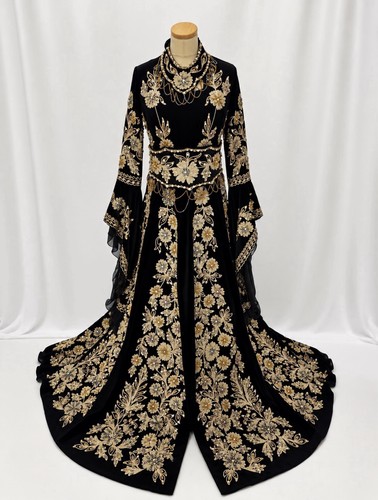 Caftan femme robe longue noir