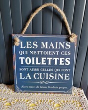 Plaque métal déco toilettes