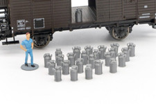25 pots à lait H0 1:87 HO Diorama Train Marchandise Modellbahn LVM