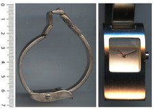 Vintage : MONTRE femme ‘‘OPEX’’ - cadran gris perle, bracelet rigide argent