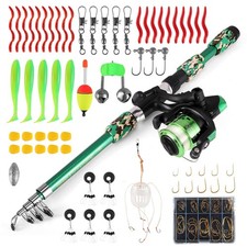 Kit de Canne à pêche pour Enfants - avec Moulinet et leurres - 18 m - Canne à...
