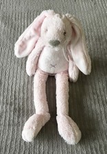 Peluche Doudou Lapin rose gris