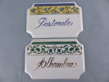 Lot 2 présentoir publicitaire magasin plaques ALHAMBRA PASTORALE en porcelaine