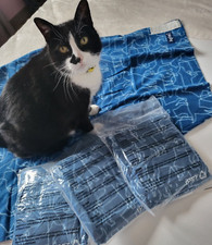 AGRIA Lot de 4 plaids bleus