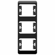Niko 02-766 Triple Cover Plate 71mm Center Distance Vertical,PR20 Soft Black