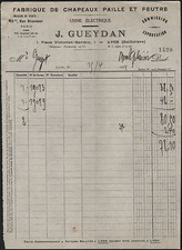 LYON (69) STRAW & FELT HAT FACTORY ""J. GUEYDAN"" in 1931