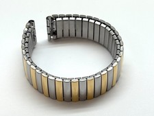 TO FIT VINTAGE SWATCH Two-Tone Stretch Bracelet 17mm Stainless Steel NOS
