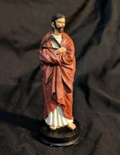 Religious Statuette of St. Thomas Apostle, H. 13 cm, antique figure