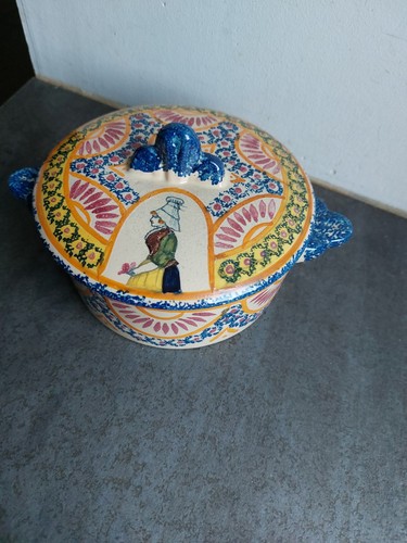 Ancienne bonbonnière faïence - bonbonniÈre,