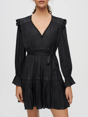 Maje robe femme noire satinée - femme,
