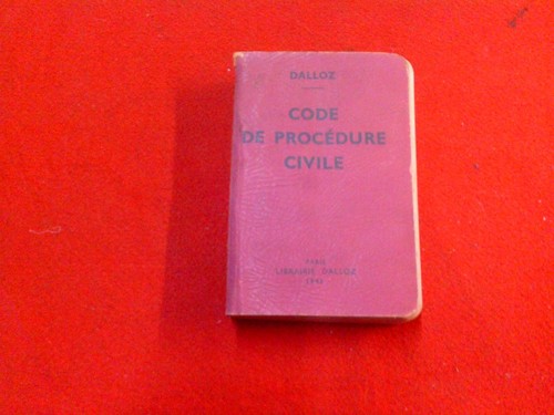 Code procedure civile 1943 - code, de
