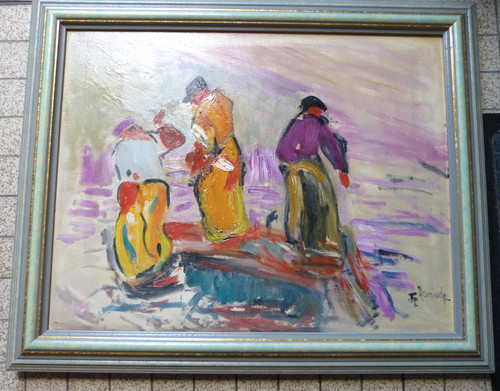 Huile sur toile - sur, "les