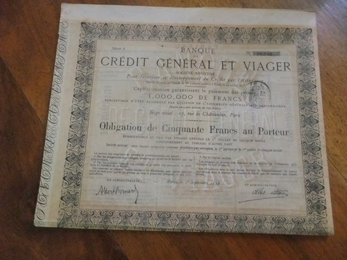 Action titre ancien credit - action/titre,