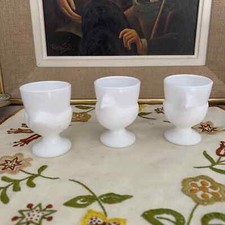 3 Coquetiers Poules en Opaline