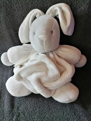 Doudou lapin gris - lapin, blanc