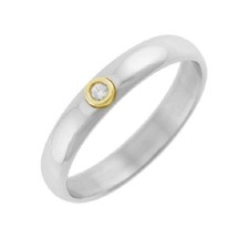 Bague homme acier et or 18Cts