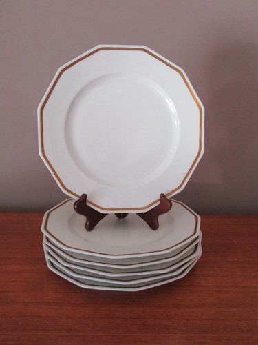 Assiettes plates octogonales - 6,