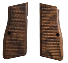 POIGNÉES EN BOIS DE PISTOLET 9 MM ALLEMANDES BRUNES DE LA SECONDE GUERRE MOND...