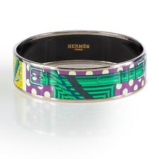 Auth. HERMES Bracelet Bangle Clic Clac a Pois ESP - 70-16mm Purple Red Green NEW