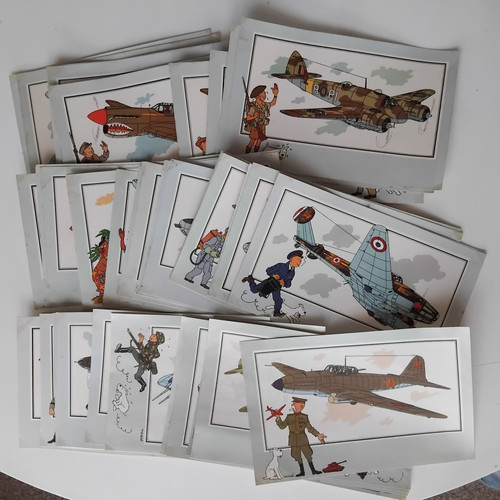 Chromos tintin aviation - tintin, l'aviation