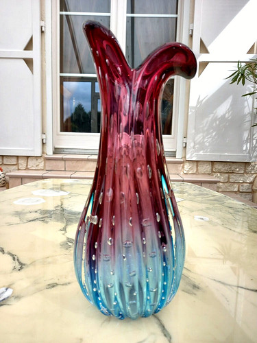 Elegant vase verre bullicante - vase,
