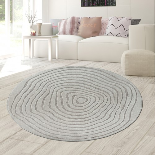 Tapis rond gris - , doux