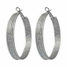 Boucles d'oreilles Mira argentés en acier inoxydable, créoles modernes