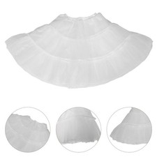  Jupon blanc 4 couches pour femme, robe Lolita, jupon court en tulle avec maille
