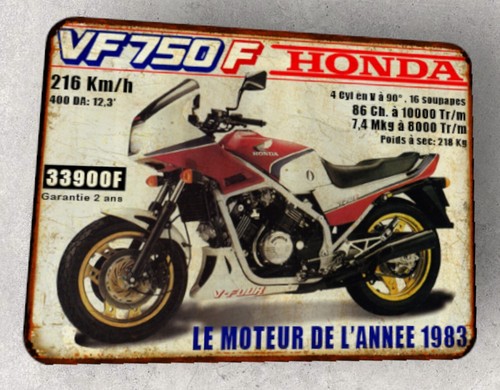 Plaque métal vintage - plaque, honda