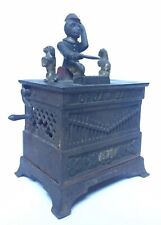 ANTIQUE ORIGINAL PIGGY BANK USA ANTIQUE TOY MONKEY & CATS CIRCA 1900