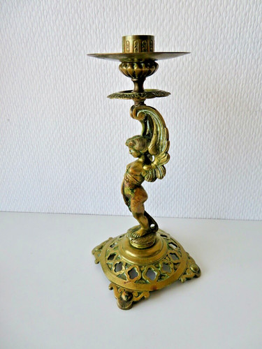 Ancien bougeoir bronze - en,