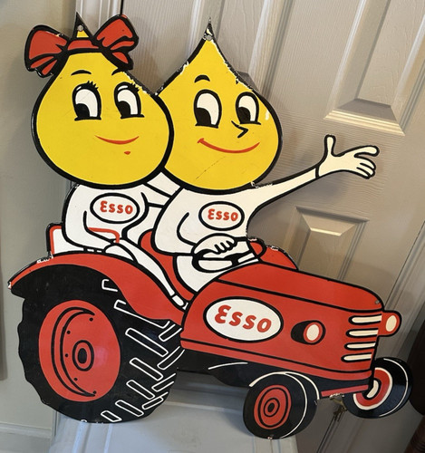 Porcelain enamel esso tractor - enamel,