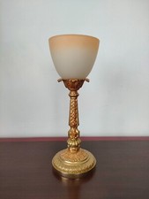 Lampe Tulipe style louis XV - Bronze doré bicolore, verre givré - 1950/60