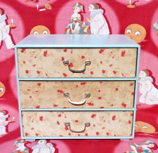 OLD CARDBOARD BOXER / SMALL FURNITURE 3 DRAWER painted wood frame circa 1930